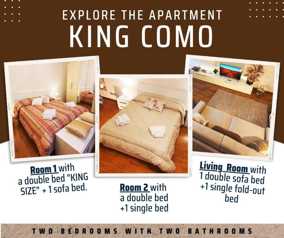 King Como Lake Center 9 Posti Letto- Grande Terrazza - 2 Bagni Privati Dış mekan fotoğraf