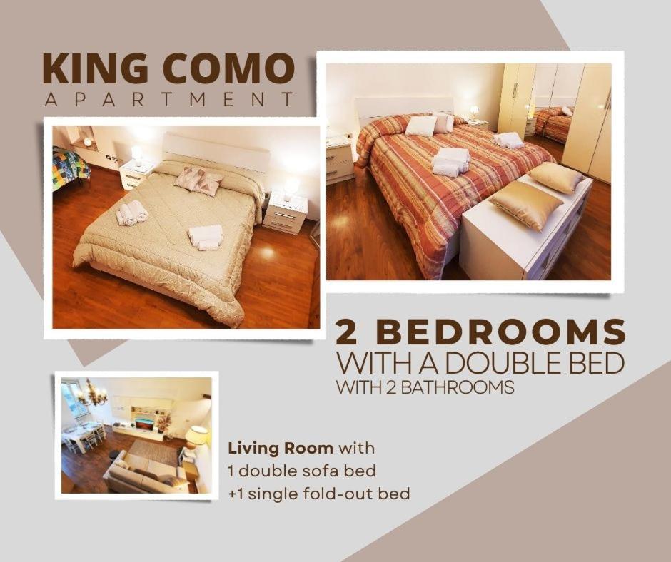 King Como Lake Center 9 Posti Letto- Grande Terrazza - 2 Bagni Privati Dış mekan fotoğraf